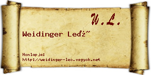 Weidinger Leó névjegykártya